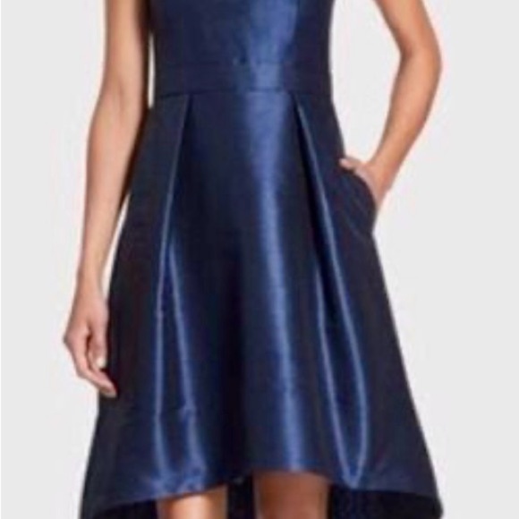 NWT! $325 Alfred Sung high/low silhouette V- Neck Swingy full skirt Size 8 - Picture 9 of 11
